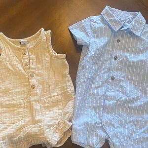 Two summer boys shortall outfits 6-9 mo
